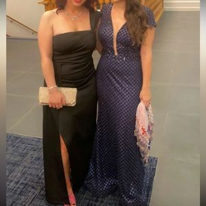 Navy beaded maxi dress / event gown